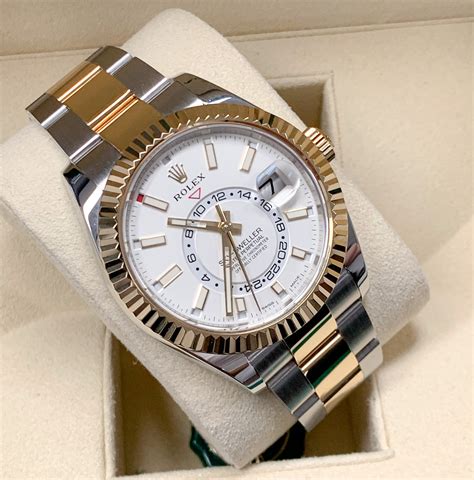 grams of gold rolex sky dweller|Rolex Sky-Dweller two tone.